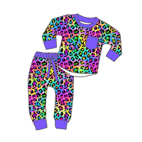 Ensemble de vêtements d'intérieur légers en bambou 230 GSM pour enfants, garçons et filles, avec haut à col rond à manches longues et pantalon de jogging pour l'automne/hiver – Vente chaude