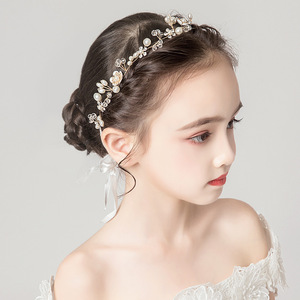 Wedding Flower Crown Princess Wedding Headpiece Rhinestone <strong>Headband</strong> <strong>Veil</strong> Crystal Headpiece Tiara for Girls Wedding Flower Girls - Product Image 5