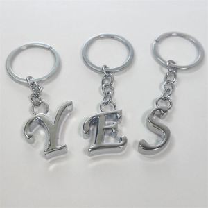 26 Letters <b>Blanks</b> Keychains Metal <b>Key</b> Chain - Product Image 3
