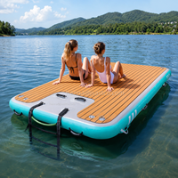 Plateforme flottante gonflable durable avec échelle pour lac, océan, piscine et activités nautiques