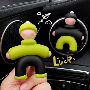 Mucca semplici ville astratte moderne fatte a mano in plastica corda per auto aromaterapia profumo aria presa d'aria decorazione creativa - Product Image 1