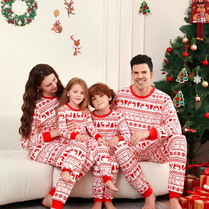 Disfraz familiar de Navidad de alta calidad estilo europeo-americano, diseño de alce de dibujos animados para otoño, manga larga, de Spandex/Poliéster, anti-bolitas - Product Image 1