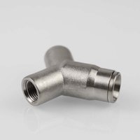 Conector de pulverización de latón de 9.52mm tipo Y de doble boquilla, de alta presión, de conexión rápida, niquelado, para riego de jardín