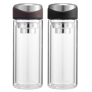 Seaygift-infusor de té de vidrio personalizado, botella de agua al vacío de doble pared, termo al vacío, botella de agua caliente de té con burbujas aisladas - Product Image 4