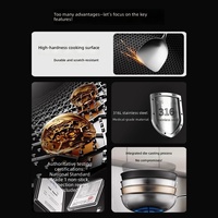 Set Peralatan Masak Rumah Tangga Wajan Penggorengan Anti Lengket Dua Sisi Bahan Stainless Steel Dasar Rata Tutup Kaca Aman untuk Oven Cocok untuk Kompor Gas dan Induksi 3-4L