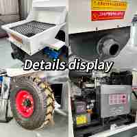 Pompe à béton remorquable HBT25-12-37 à moteur diesel, 25m³/h, 12MPa, certifiée CE, OEM, haute efficacité pour routes municipales