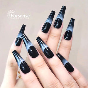 Forsense <span class=keywords><strong>extra</strong></span> long premium presse sur les <span class=keywords><strong>ongles</strong></span> prix de gros simple noir <span class=keywords><strong>faux</strong></span> <span class=keywords><strong>ongles</strong></span> design femme <span class=keywords><strong>ongles</strong></span> conseils xxl <span class=keywords><strong>faux</strong></span> ongle - Product Image 2