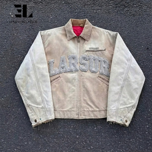 Giacca da Lavoro LARSUR Personalizzata con Applicazioni Ricamate, in Tela Pesante Lavata, Stile Detroit per Carpentieri e Operai - Product Image 1