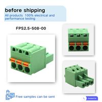 Connecteur de bornier PCB enfichable sans vis AOSI 2EDGKD-5.08mm, pas de broche, droit ou coudé, ensemble mâle et femelle