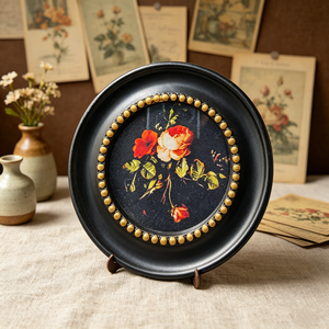 Support de cadre photo rond en résine écologique personnalisé en gros pour la décoration intérieure, salon, <span class=keywords><strong>café</strong></span>, style vintage - Product Image 2
