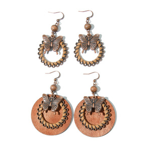Butterfly <b>Drop</b> Earrings Antique <b>Bronze</b> Plated Bohemia Style Women's Fashion Dangle Earrings - Product Image 5