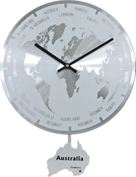 Reloj de pared de metal para decoración del hogar, diseño de <span class=keywords><strong>mapa</strong></span> del <span class=keywords><strong>mundo</strong></span>, marco de aluminio, péndulo, movimiento, precio de fábrica - Product Image 3