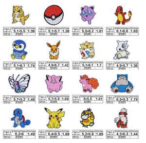 Áo thun thêu hình hoạt hình tùy chỉnh bán buôn, miếng vá vải thêu, miếng vá ủi hình Pokemon - Product Image 3