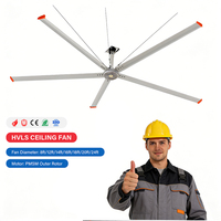 Ventilateur Industriel Grande Puissance Monophasé 110V/220V/240V -- Triphasé 208V/380V Tension Américaine pour Entrepôt, Usine, Salle d'Attente, Mosquée, Ventilateur HVLS