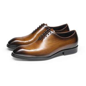 Leather Men's Small Square-Toe Oxford <b>Shoes</b> for Business Formal Wear Handcrafted Brushed Metal Finish Men's <b>Shoes</b> - Product Image 6