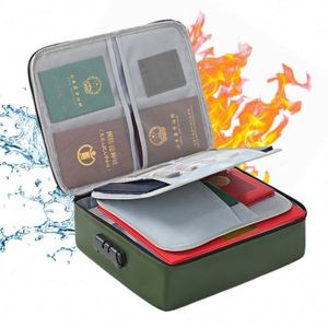 Water Resistant Fire <b>Safe</b> 3-layer Zipper Closure Office Home <b>Large</b> Storage Case File Organizer Fireproof Document Bag With Lock - Product Image 5