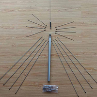 Scanner Wideband Multiband 25MHz-1300MHz VHF UHF Antena Dasar Super Discone Plus Pita Transmisi CB Baja tahan karat perak