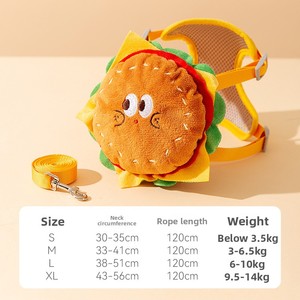 Yeni yenilik stoklanan büyük kapasiteli taşınabilir evcil hayvan sırt çantası ile fermuar kapatma Burgern temalı köpek atıştırmalık paketi köpek koşum - Product Image 5