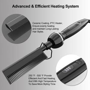 500 ° Peigne électrique avec chauffage rapide PTC - Chauffe en 60 secondes, 5 niveaux de contrôle de la température pour cheveux bouclés/<span class=keywords><strong>afro</strong></span>/caribéens - Product Image 4