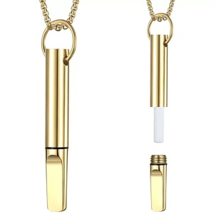 Collana da uomo in acciaio inossidabile per smettere di fumare Vaping diffusore di olio essenziale Fidget gioielli da meditazione per alleviare l'ansia - Product Image 4