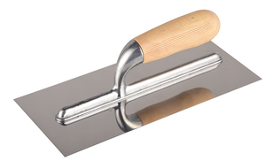Stainless Steel Trowel with Beech Handle and Rounded Corners Thickened 28cm Blade DIY Grade - Product Image 6