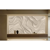 Panel Dinding 3D MDF Desain Khusus, Dapat Dicat, Tanpa Sambungan, Kuat, dan Dekoratif