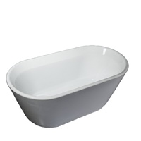 Baignoire de massage moderne autoportante en acrylique de 1500 mm, portable, avec drain central automatique, garantie 5 ans, pour salle de bain