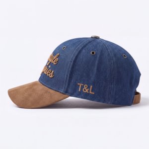 Gorras de Béisbol Personalizadas al por Mayor con Logotipo Bordado en 3D, Gorra de Mezclilla de 6 Paneles con Visera de Gamuza, Fabricante de Gorras - Product Image 3