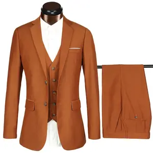 एकल छाती जैकेट बनियान पैंट तीन-टुकड़ा व्यापार सूट 2021 गर्म बेच पुरुषों की फैशन स्लिम पुरुषों स्लिम फिट शादी सूट वयस्कों