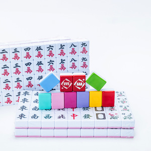 Custom Hand-Washed <b>Mahjong</b> <b>Set</b> Portable Melamine Tiles For Chess And Card Entertainment Universal Use - Product Image 5