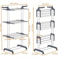 Cedar space Séchoir à linge pliable à roulettes pour la maison, Étagère de rangement mobile pour vêtements, Étagère à vêtements en métal, Vente en gros usine