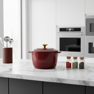 Olla de Hierro Fundido Esmaltado, Olla de Hierro Fundido para Guisos, Olla Multifuncional para Cocinar Sopas y Estofados - Product Image 6