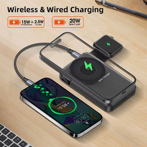Nuevo y Novedoso Cargador Inalámbrico Magnético 3 en 1 con Pantalla LED, Batería Portátil Ultrafina de 10000 mAh con Soporte - Product Image 5