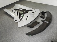 Kit carrosserie semi-carbone pour Lamborghini Aventador LP700 Cabriolet, style SVJ amélioré, capot moteur arrière, aileron arrière + base