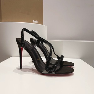 High-heeled Round-toe Sandals, Featuring Ultra-fine Fabric Upper, with a Flexible Lacing Design for <b>Red</b> Background High <b>Heels</b> - Product Image 2