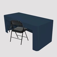 Nappes ajustées à dos ouvert de 6 pieds, noires, pour tables rectangulaires de 6 pieds