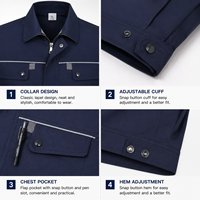 Ensemble uniforme de travail industriel personnalisé OEM 235GSM 65/35 en polycoton, veste et pantalon cargo pour l'entretien en usine