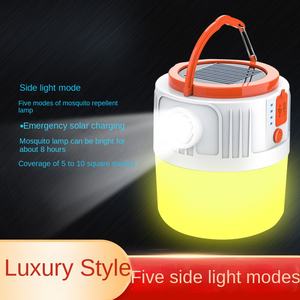 Linterna colgante para acampar al aire libre con energía solar portátil con carga USB impermeable con cargador de teléfono - Product Image 6