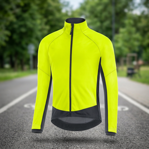 Men's Neon Yellow Customized Front Logo Quick Dry Cycling Jacket Full Zip <b>Sleeveless</b> Windproof Bike Riding Sport <b>Coat</b> - Product Image 3