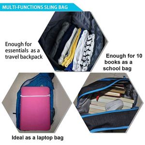 Sac à bandoulière surdimensionné BSCI pour homme et femme, sac à bandoulière croisé double couche tendance avec sangle en corde - Product Image 5