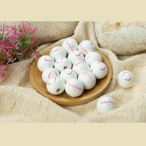 Bolas de adorno de madera personalizadas de alta calidad, cuentas de madera de granja, cuentas de madera decorativas, cuentas de madera para el Día de San Valentín - Product Image 6