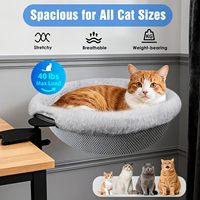 Lit de bureau semi-circulaire pour chat, confortable, lavable, en peluche mignonne, avec cadre en acier robuste et rotation à 360°, pour diverses surfaces de travail