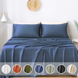 100% Cotton 300TC Duvet Cover Plain Silk <strong>Soft</strong> Twin Full Queen king Flat <strong>Sheet</strong> Fitted <strong>Sheet</strong> Set With Pillow case - Product Image 6