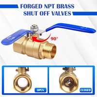 Válvula de Bola de Paso Completo de 3/4 Pulgadas, Paquete de 2, Latón Forjado de Alta Resistencia, 150 PSI WSP/600 PSI WOG, Agua, Aceite, Gas, Macho Hembra NPT