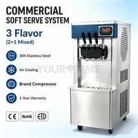 Machine à glace molle automatique à trois saveurs, prix d'usine, pour équipement de dessert, machine à granita