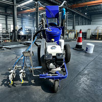 Machine à repiquer les lignes de marquage routier manuelle avec câble de guidage de 100 m pour un travail de traçage parfaitement parallèle