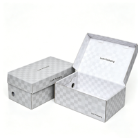 Boîte à chaussures en carton avec logo personnalisé, laminage noir mat, boîtes d'expédition en carton ondulé noires pour baskets, chaussures de sport, boîte en papier