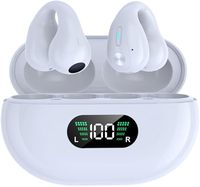 Headset Nirkabel Hot X22 Clip Ear BT dengan Layar Daya, Daya Tahan Baterai Lama, Konduksi Tulang untuk Olahraga, TWS