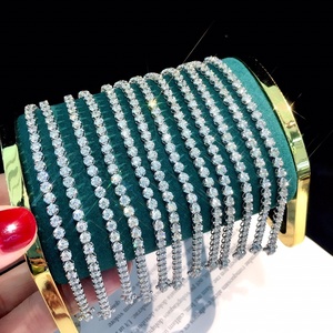 金石嘻哈饰品3毫米4毫米5毫米嘻哈冰项链/手链珠光辉石网球链 - Product Image 4