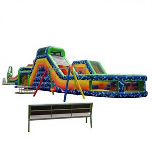 Parcours d'obstacles gonflable camouflage sportif personnalisé avec toboggan, installation facile, matériau PVC, capacité supérieure à 500 kg pour événements de location - Product Image 1
